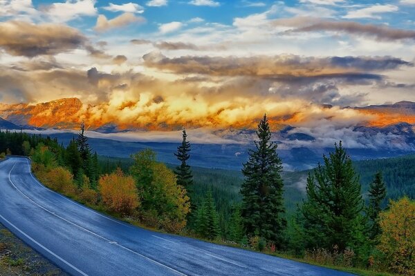 Scenic view of mountain road and sky