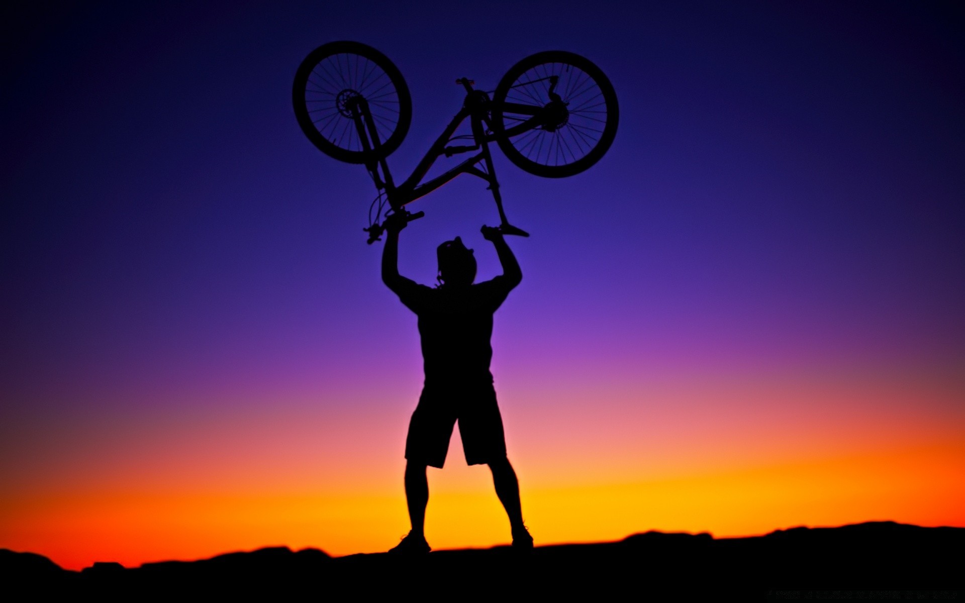 cycling silhouette sunset sky dawn evening dusk