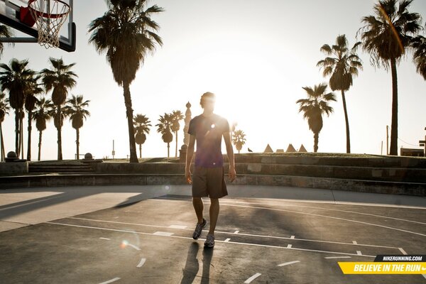 Traveling, Relaxing basketball on the beach