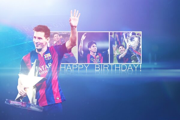 Football player s birthday poster