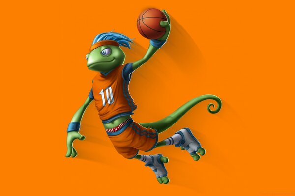 Lizard plays basketball at number 10