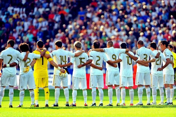 Équipe de football avant le match