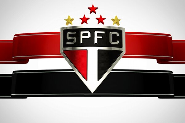 Símbolo vermelho e preto do time de futebol