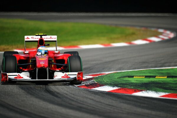 Track, racing car flying at full speed