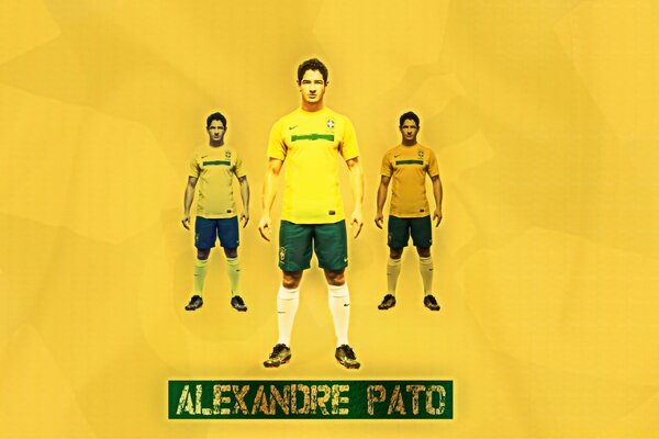 El futbolista Alexander pato en un fondo amarillo brillante