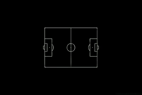 Diagram of a football field on a black background