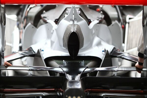 Sportive Formula 1 car. Close-up