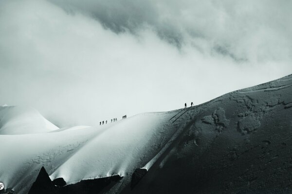 Mountain slope with glacier