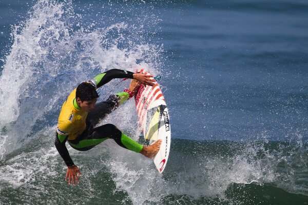 Surfer on a splash board