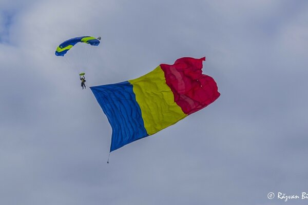 Freedom of flight, flag in the wind