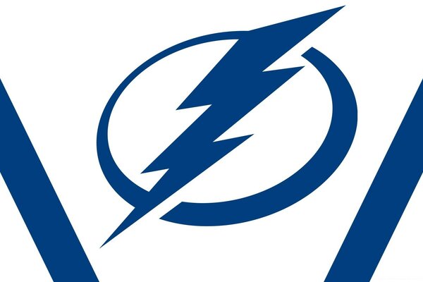 A symbol in the form of a blue lightning bolt