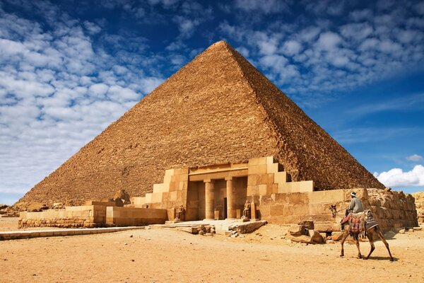 Egyptian pyramid in the middle of the desert