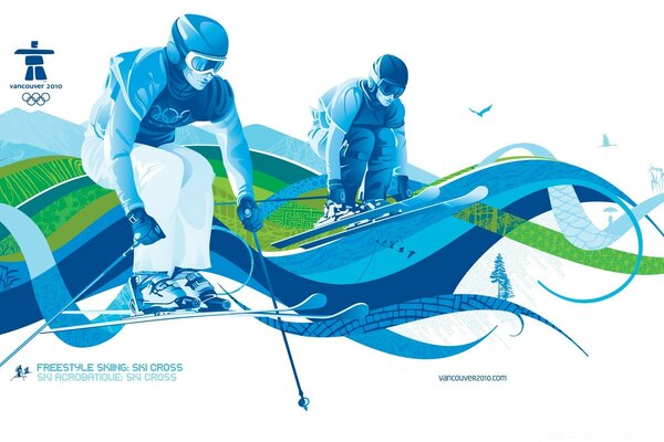 Image of athletes with a ski sport