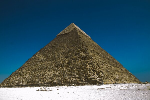 Pyramid close-up against the blue sky