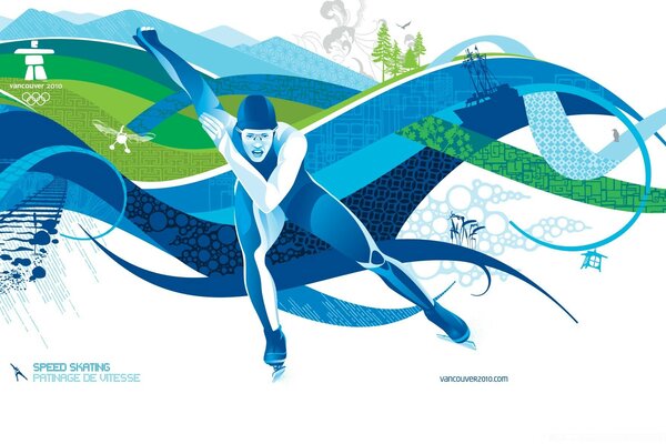 Illustration d un patineur aux jeux olympiques