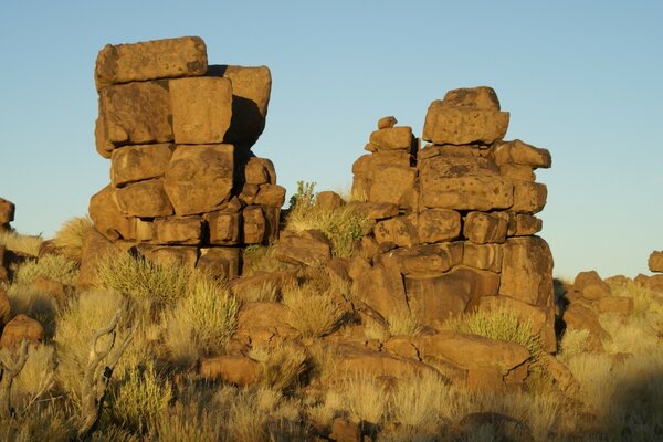 Pedras africanas ao ar livre