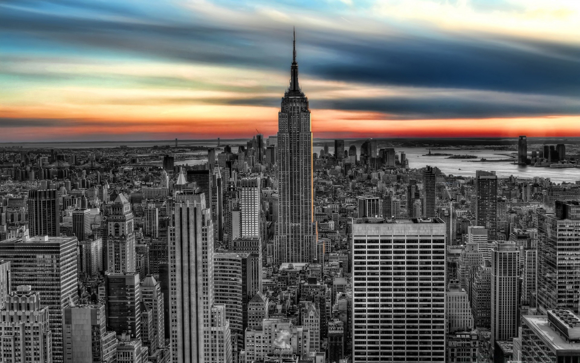 Empire State Building Bw Edit Android Wallpapers