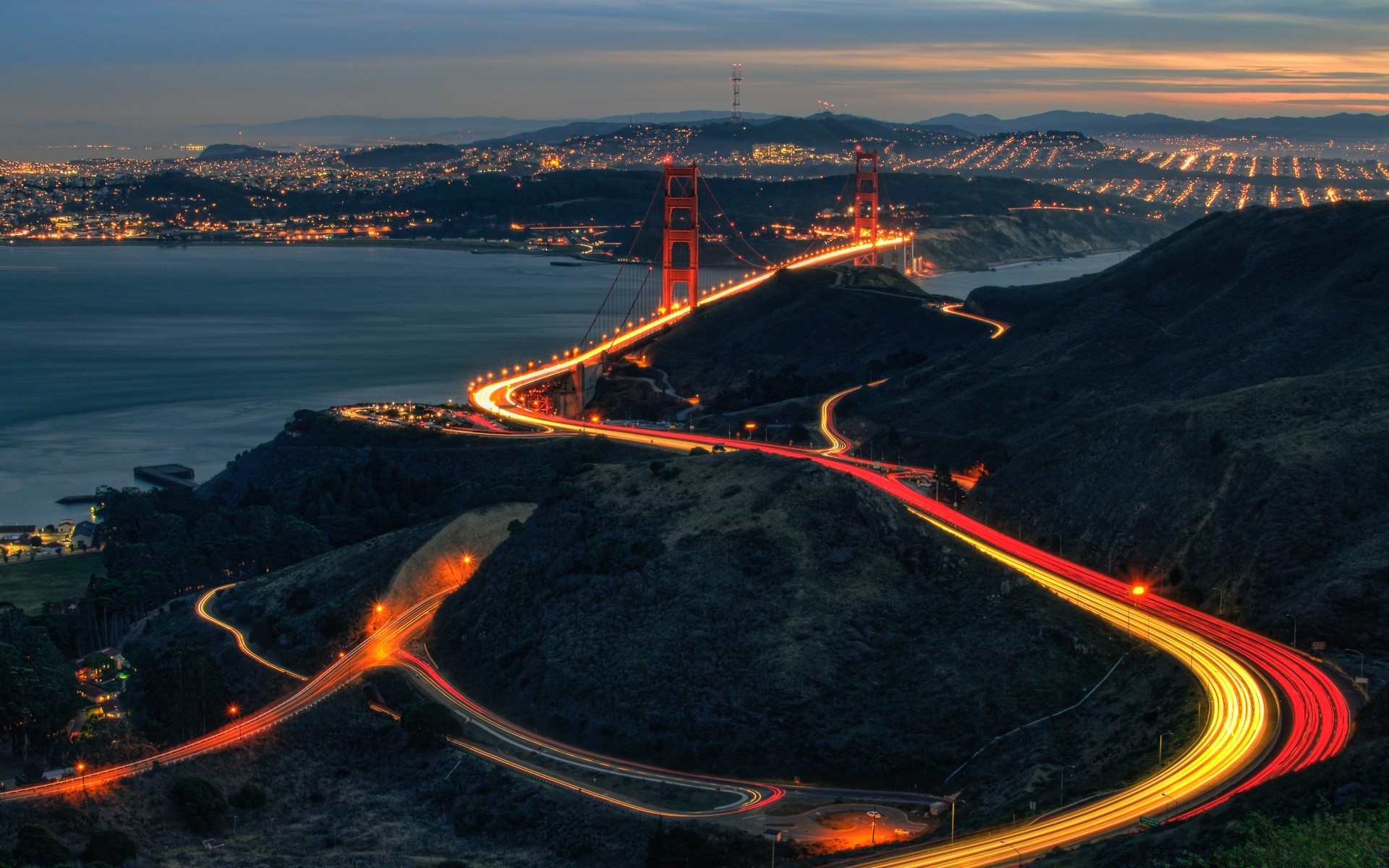 america transportation system travel road water highway vehicle city traffic sea seashore landscape sky light