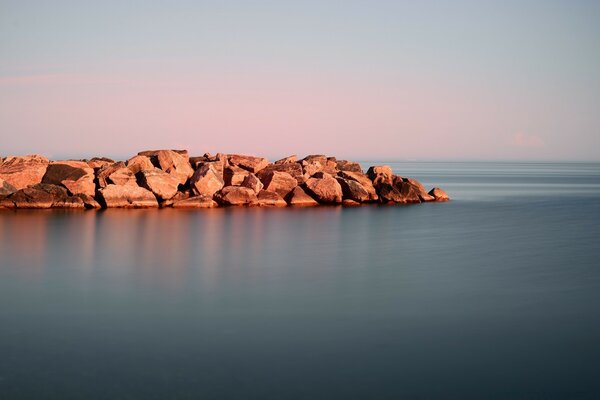 Tramonto serale sul mare in America