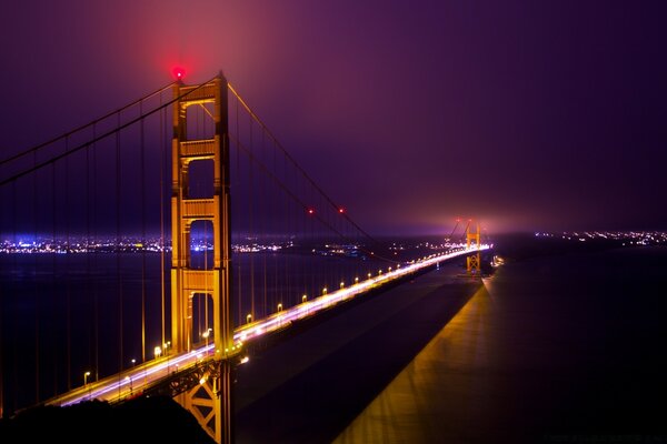 The bridge in the twilight after sunset