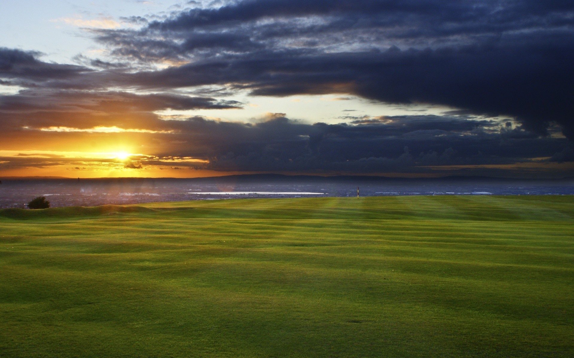 landscapes landscape sunset water nature sky sun dawn grass golf summer outdoors fair weather cloud