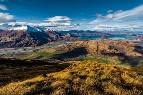 Beautiful landscape on the mountains and sky