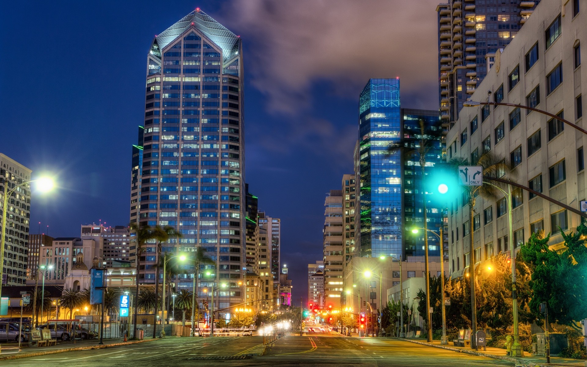 america city skyscraper downtown architecture building cityscape urban office business dusk modern skyline traffic tower evening travel illuminated sky street tall