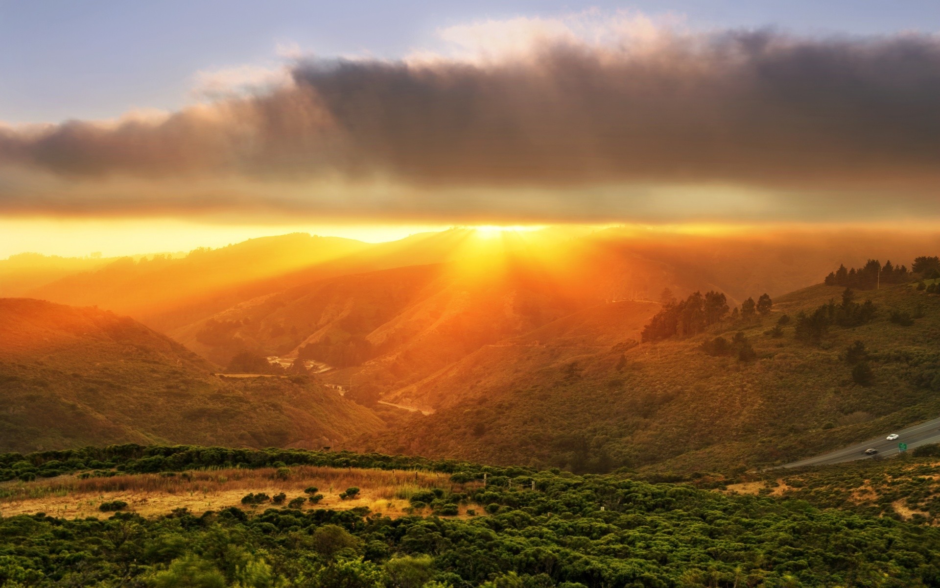 america sunset dawn landscape sky travel mountain evening nature outdoors dusk fog sun