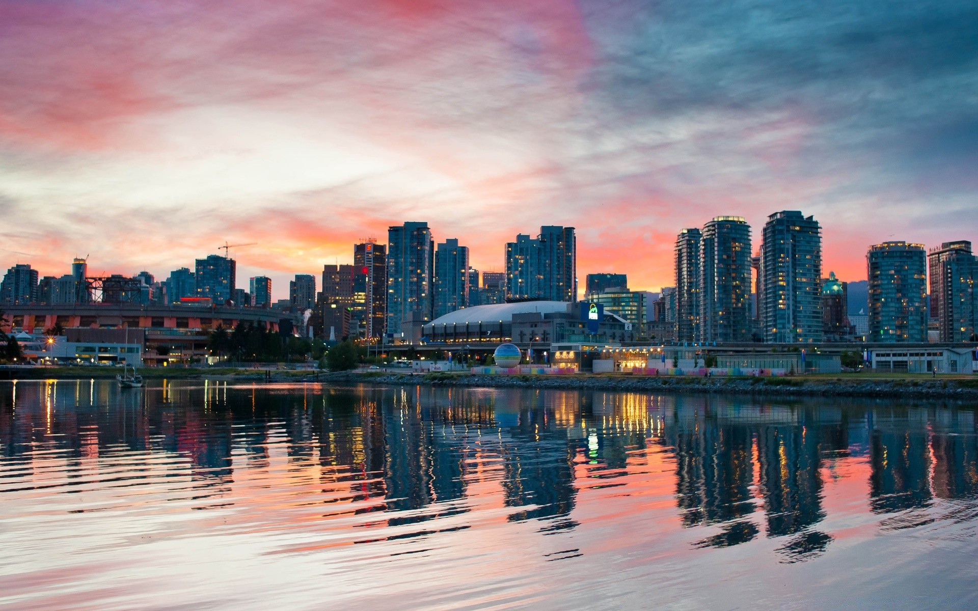 america città skyline centro crepuscolo grattacielo architettura città tramonto riflessione acqua viaggi fiume sera lungomare cielo casa ufficio urbano ponte