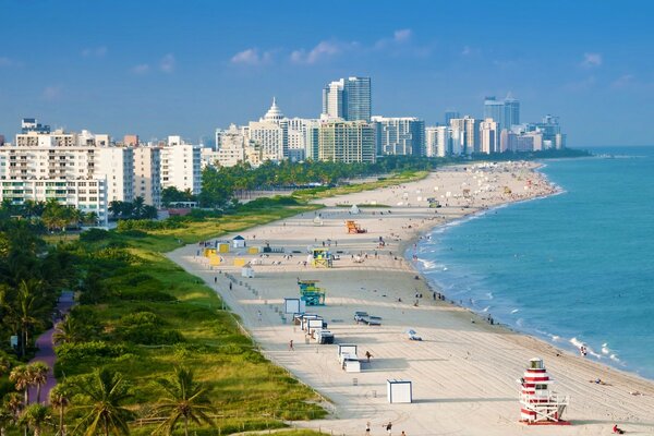 Spiaggia di sabbia del mare americano