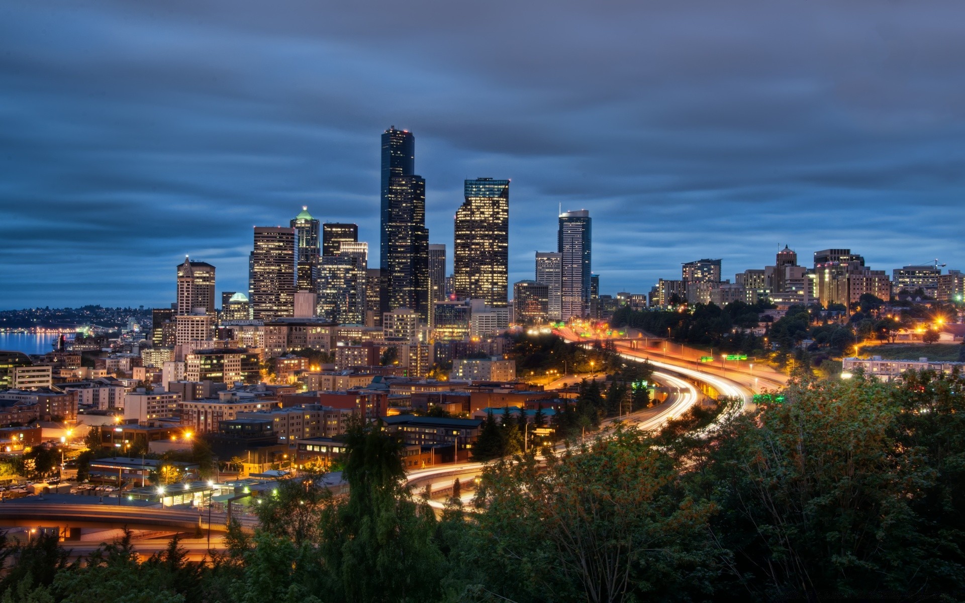 america city cityscape architecture travel skyline dusk sunset skyscraper downtown evening building sky urban outdoors water illuminated