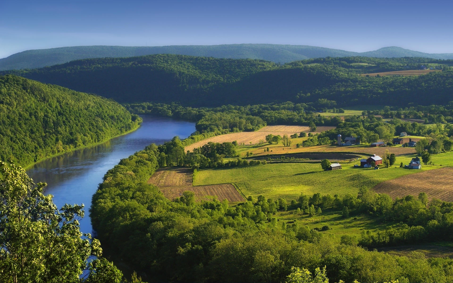 amerika landschaft wasser fluss bebautes land landwirtschaft reisen baum natur im freien see hügel landschaft landschaftlich tageslicht holz himmel tal