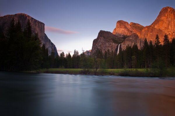 Beautiful lake between the mountains