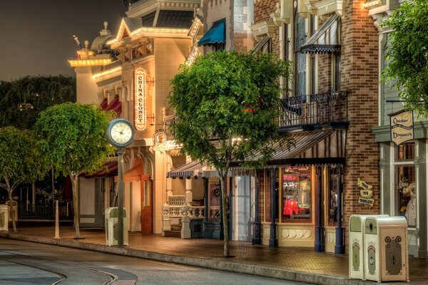 Cozy street in the city of America