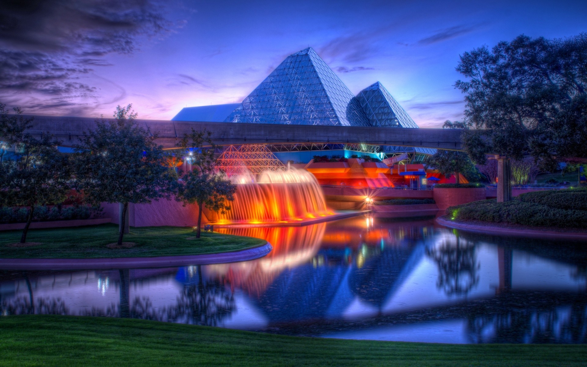 america evening water travel dusk light reflection hotel sunset city illuminated architecture river sky building bridge outdoors tree dawn