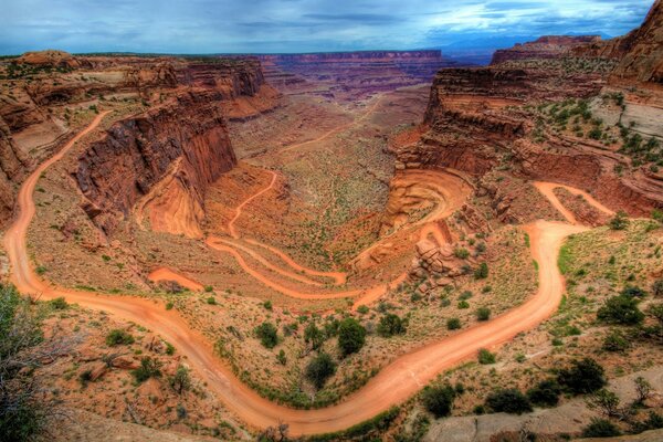 A picturesque canyon in America with a desert