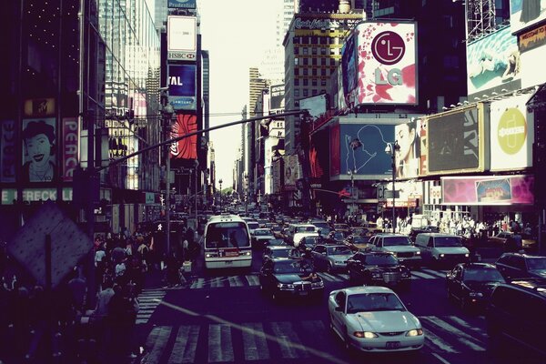 Cars on the main street in America