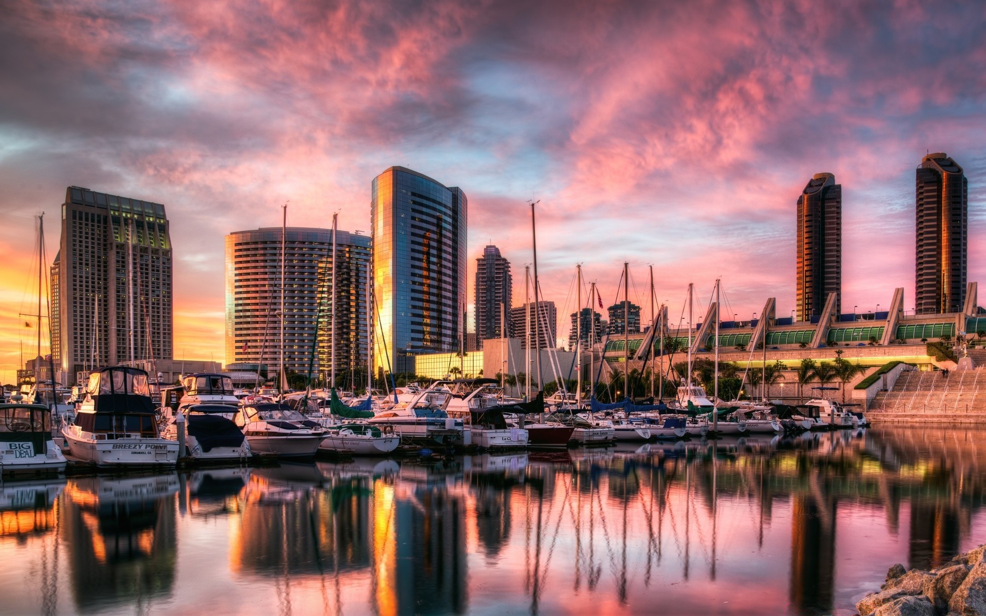 amérique ville architecture réflexion eau skyline ville gratte-ciel coucher de soleil crépuscule maison centre-ville soir rivière ciel voyage marina quai moderne bureau urbain