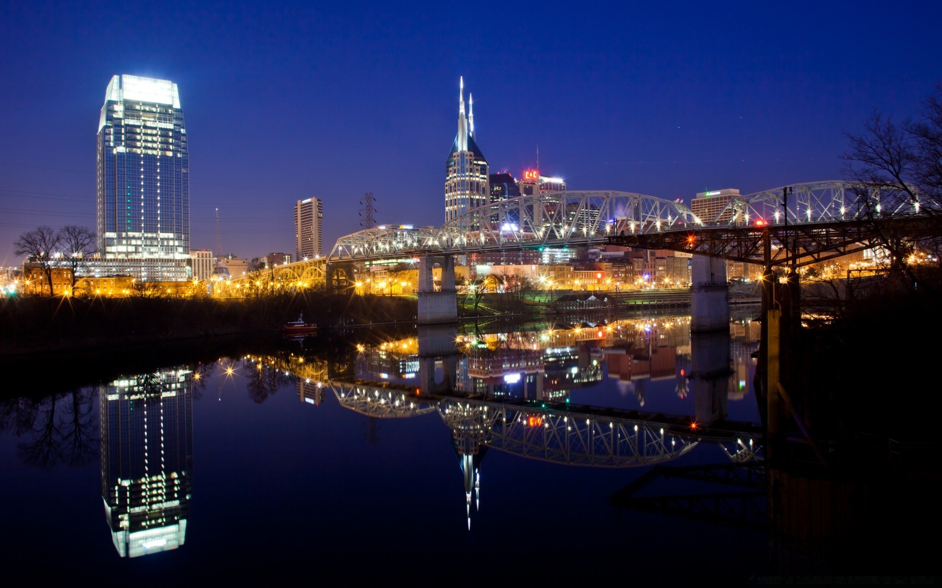 américa ciudad arquitectura crepúsculo viajes ciudad skyline noche casa iluminación río puente agua rascacielos cielo urbano moderno reflexión luz negocio