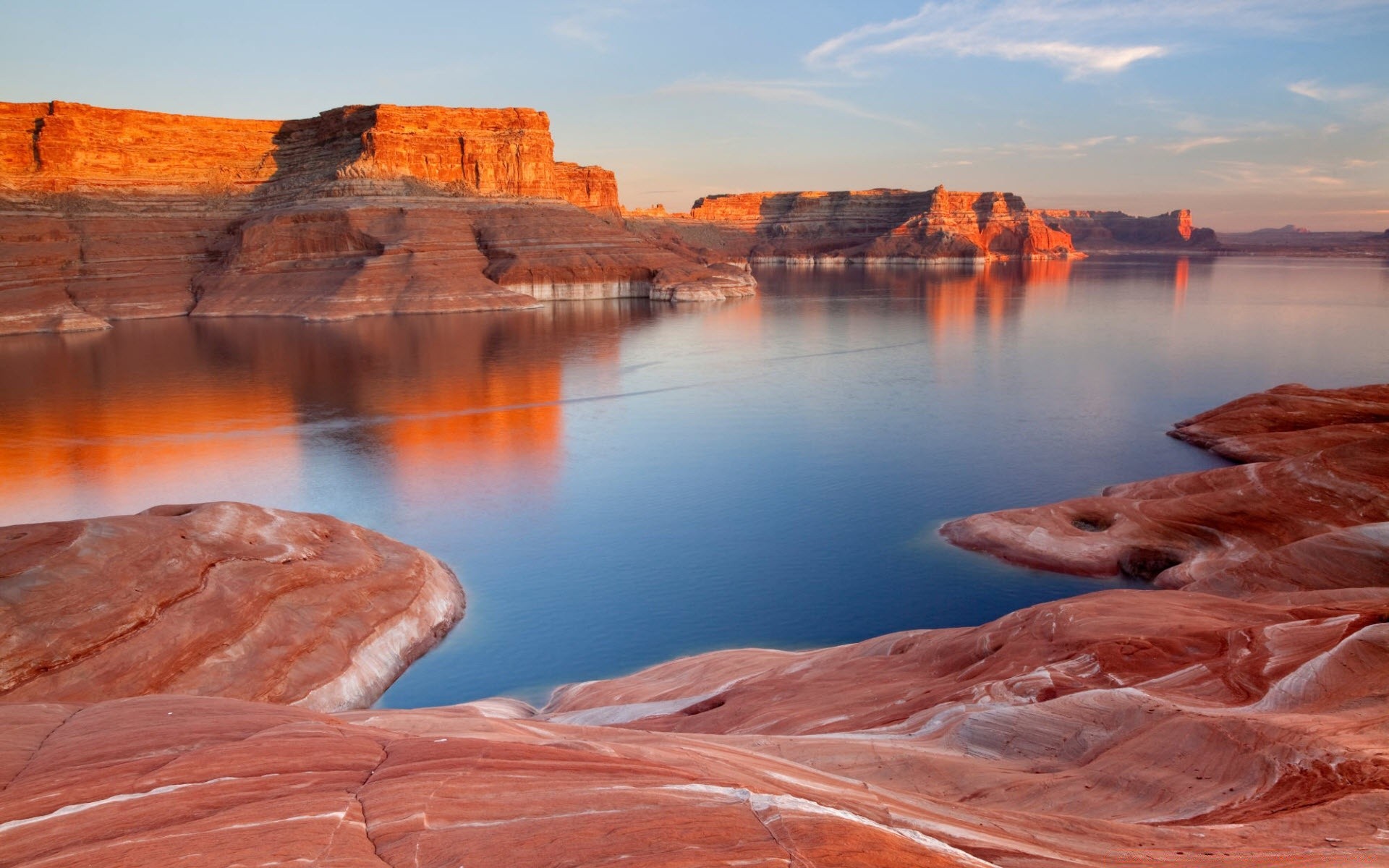 america sunset water sandstone canyon travel outdoors landscape