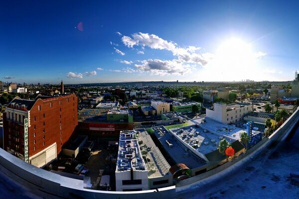 Arquitetura da cidade americana Vista do telhado