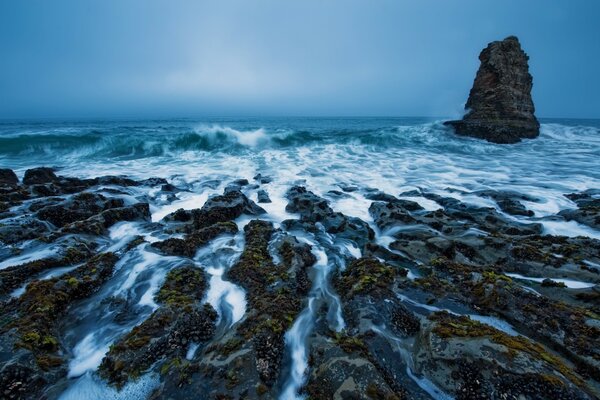 Beautiful blue ocean and rocks