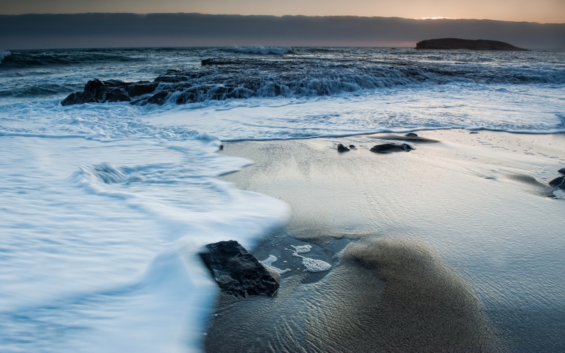 america water ocean sea seashore beach sunset surf seascape winter frosty ice landscape travel