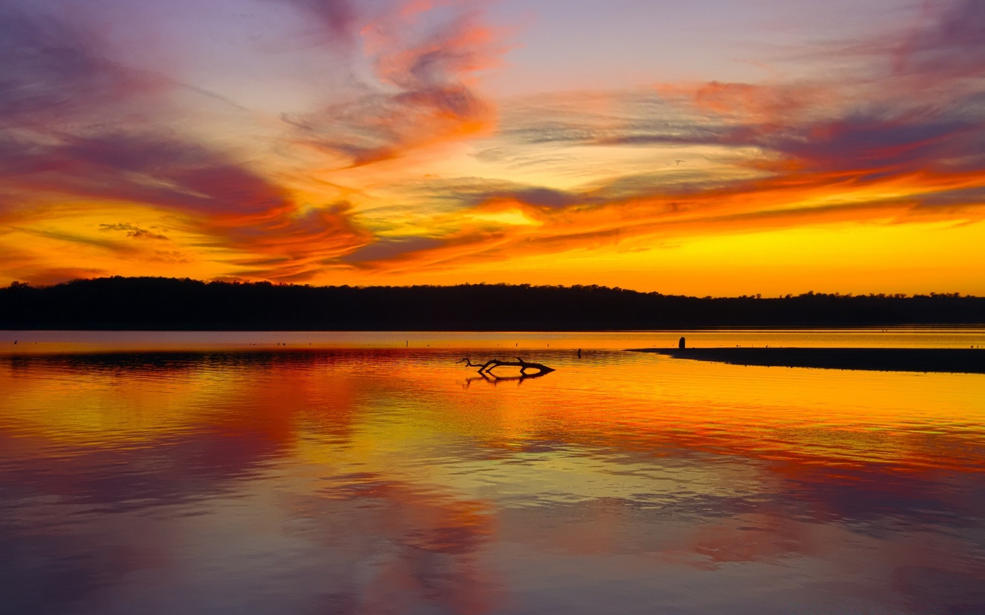 amérique coucher du soleil aube eau soleil crépuscule soir ciel paysage réflexion nature été beau temps