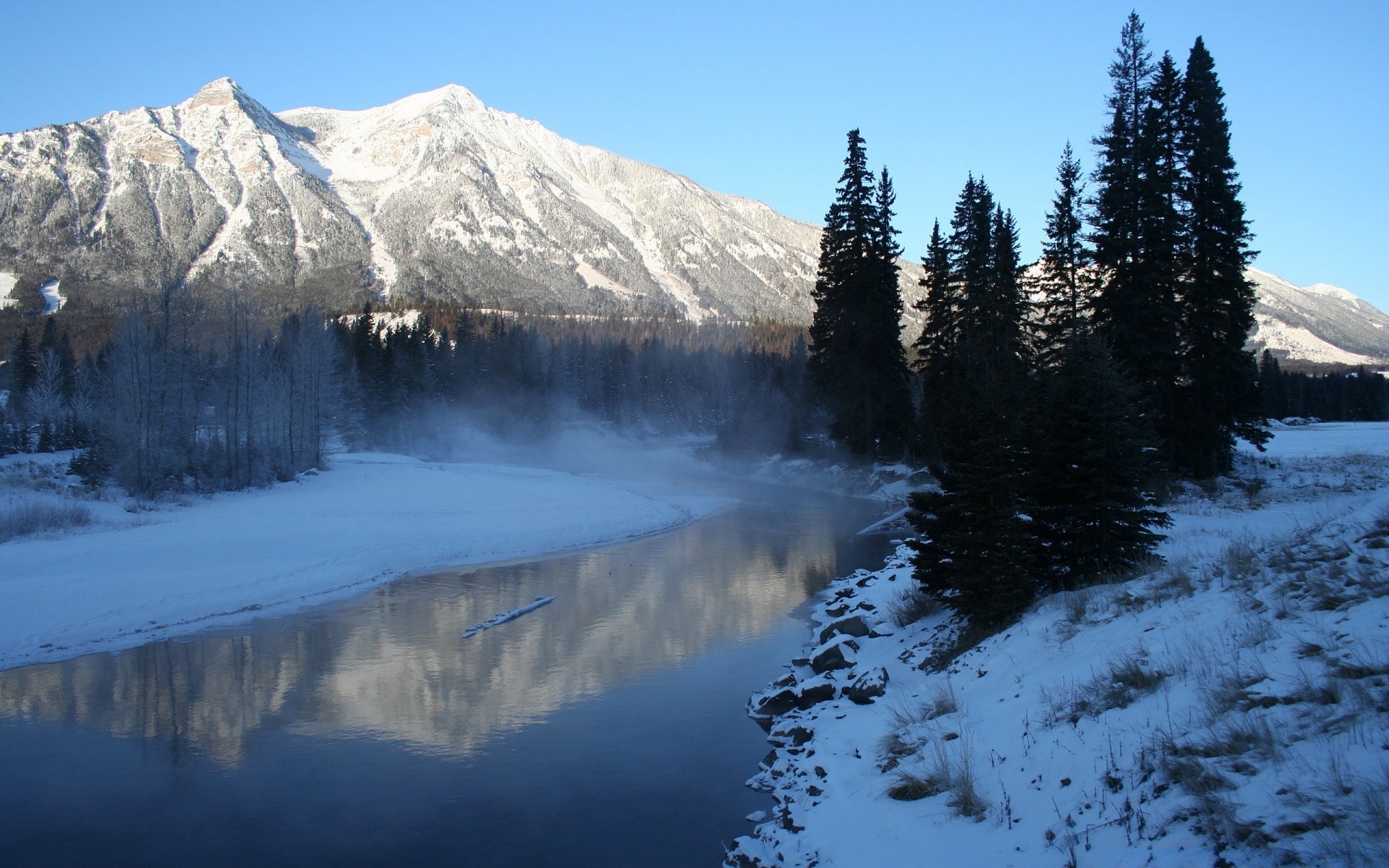 amérique neige montagnes hiver glace paysage bois froid scénique eau en plein air voyage nature