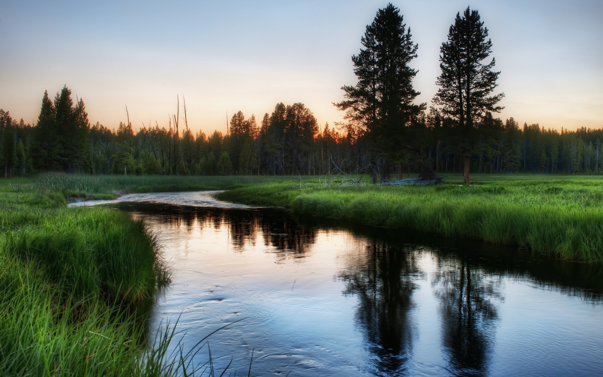 america lake reflection water landscape river nature tree outdoors sky pool wood dawn placid