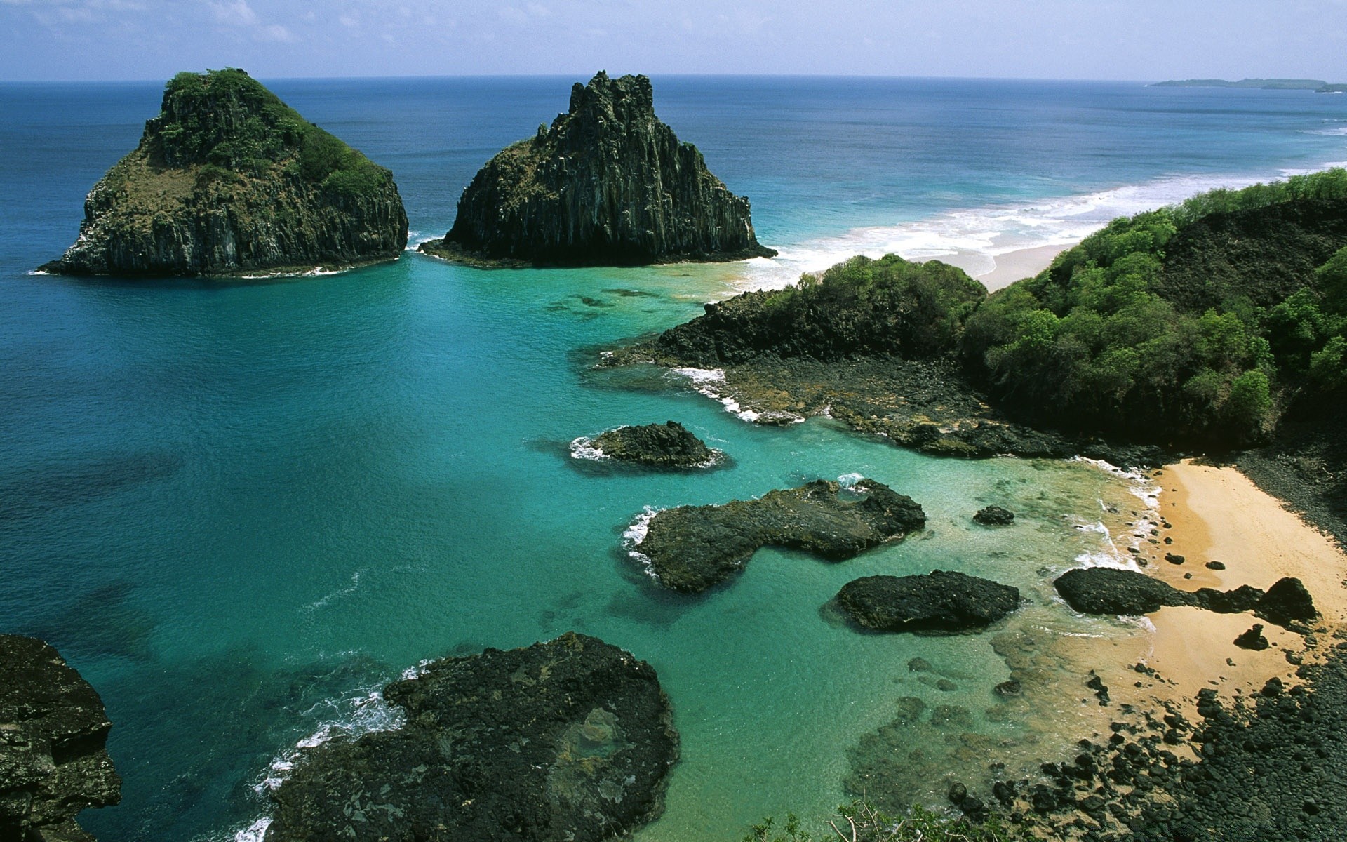 amerika wasser meer reisen insel strand meer ozean landschaft bucht landschaft landschaftlich tropisch urlaub rock lagune idylle sommer natur himmel