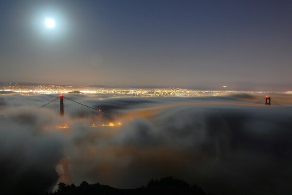 Beautiful landscape with a view above the clouds