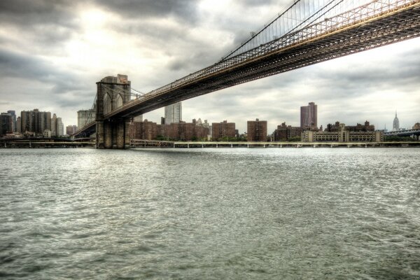 High bridge. Grey Sea