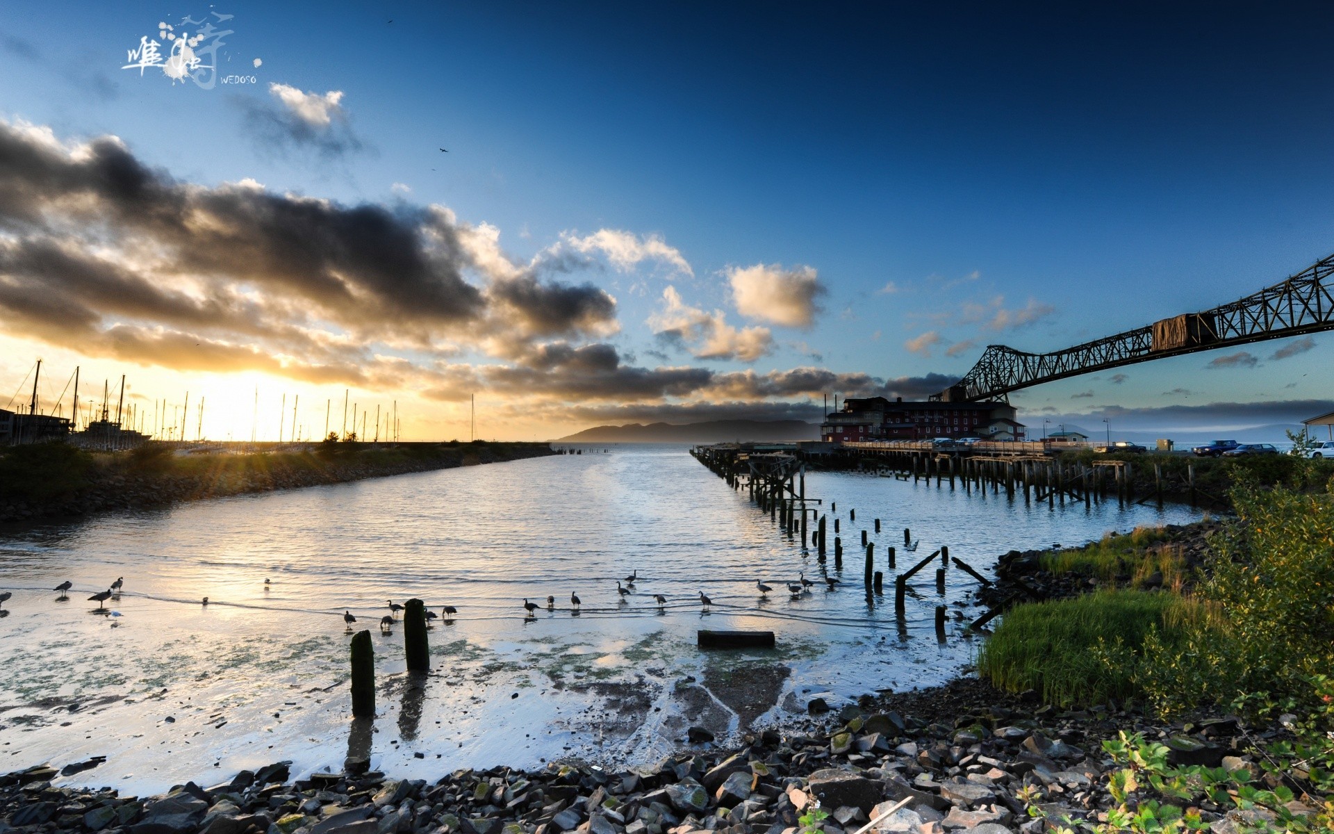 amerika wasser sonnenuntergang brücke reflexion fluss himmel dämmerung landschaft reisen see im freien meer natur dämmerung abend ozean